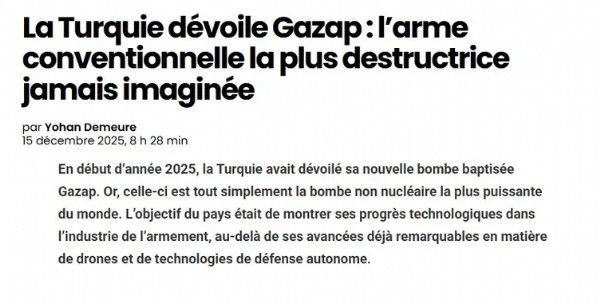 Fransız basınında “Gazap” ve “Hayalet” endişesi! “En güçlü nükleer olmayan bomba”
